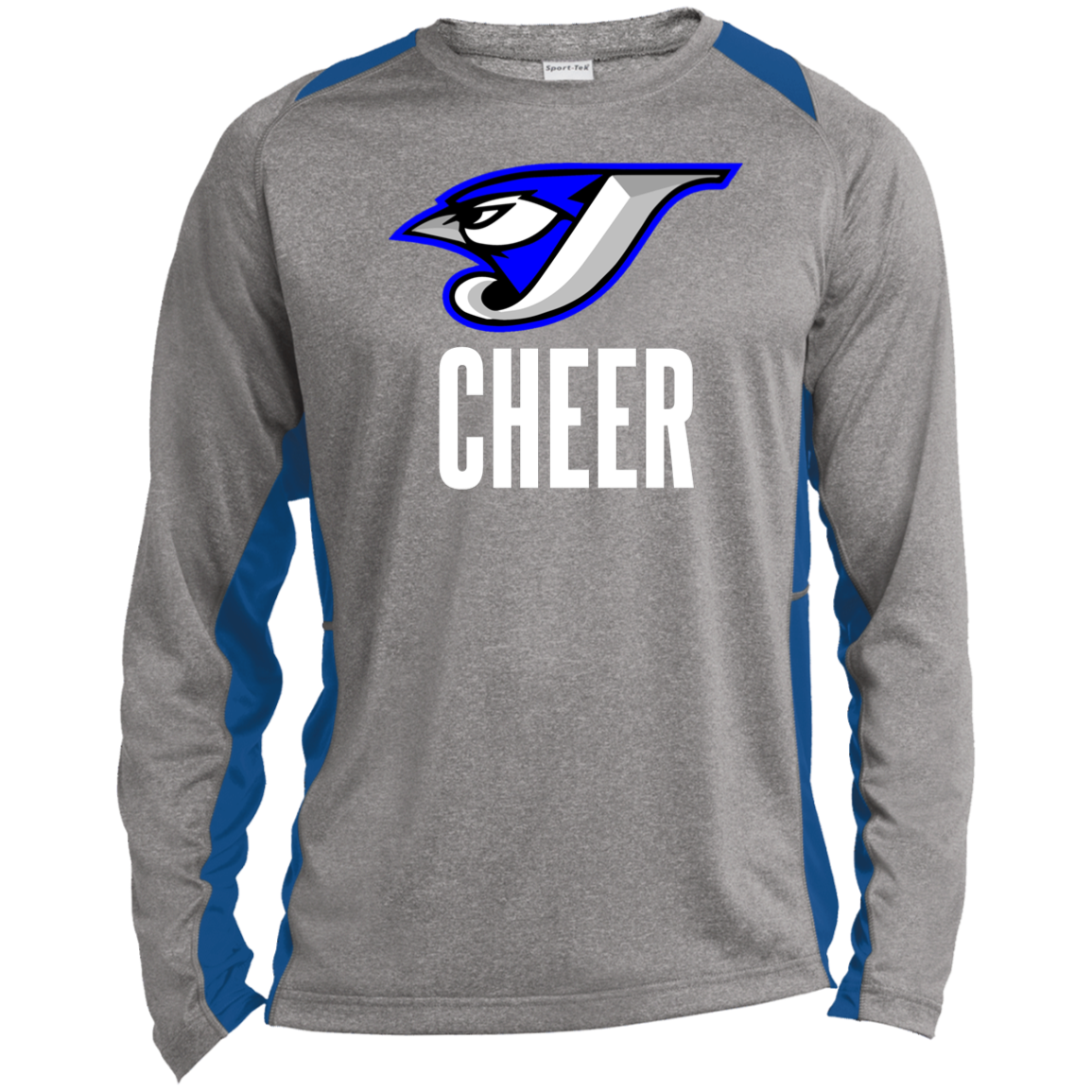 Logo Cheer ST361LS Long Sleeve Heather Colorblock Performance Tee