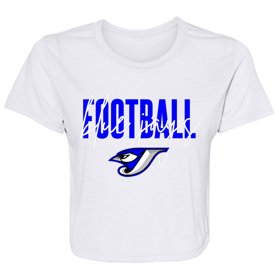 Script Football B8882 Ladies' Flowy Cropped Tee