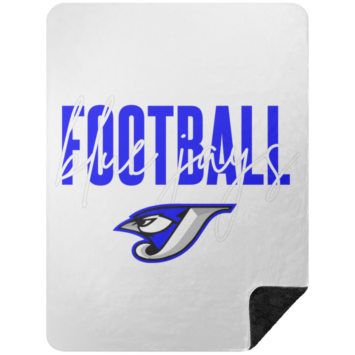 Script Football BSHL Premium Black Sherpa Blanket 60x80