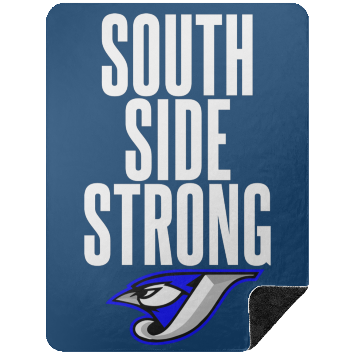 South Side Strong Football BSHL Premium Black Sherpa Blanket 60x80