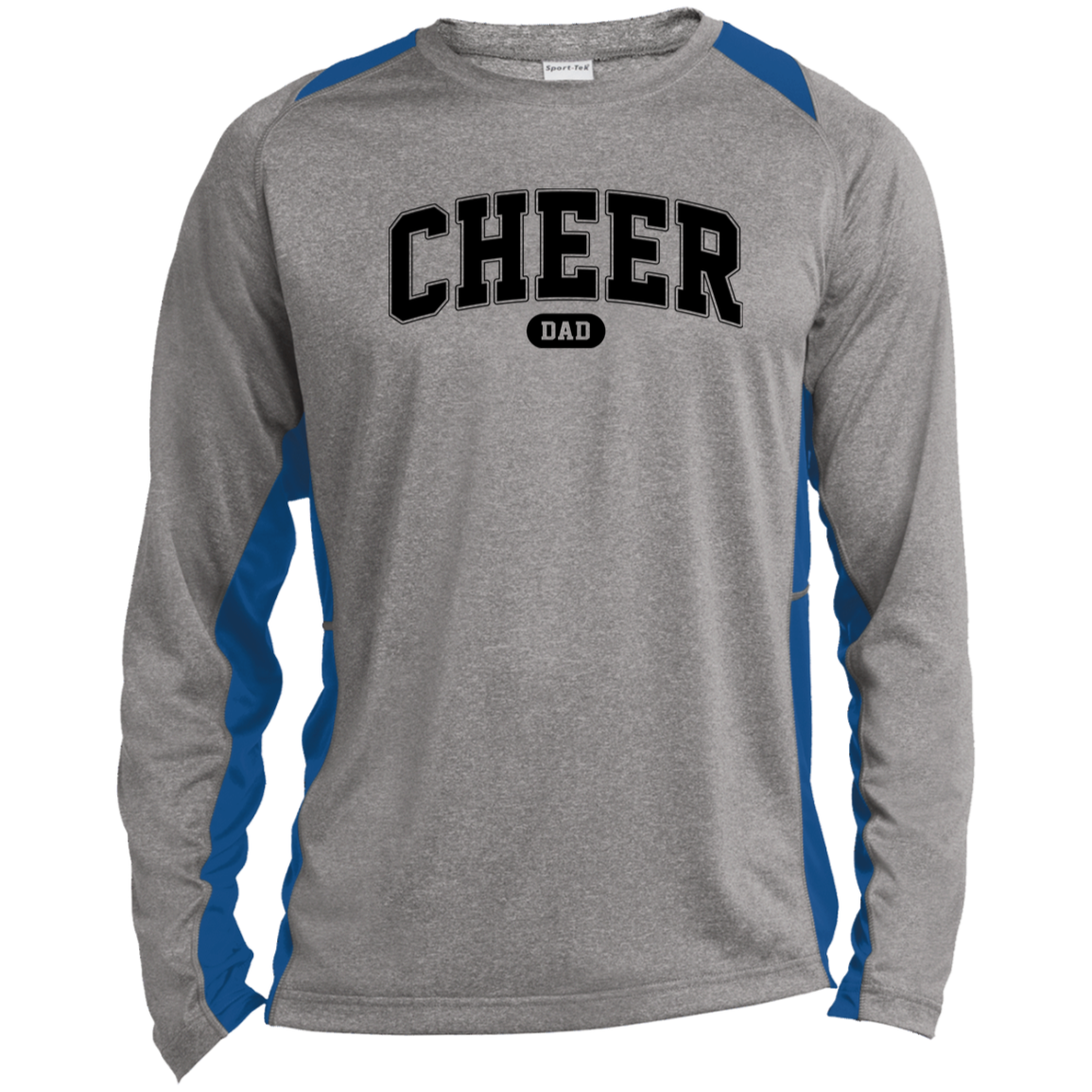 Cheer Dad ST361LS Long Sleeve Heather Colorblock Performance Tee