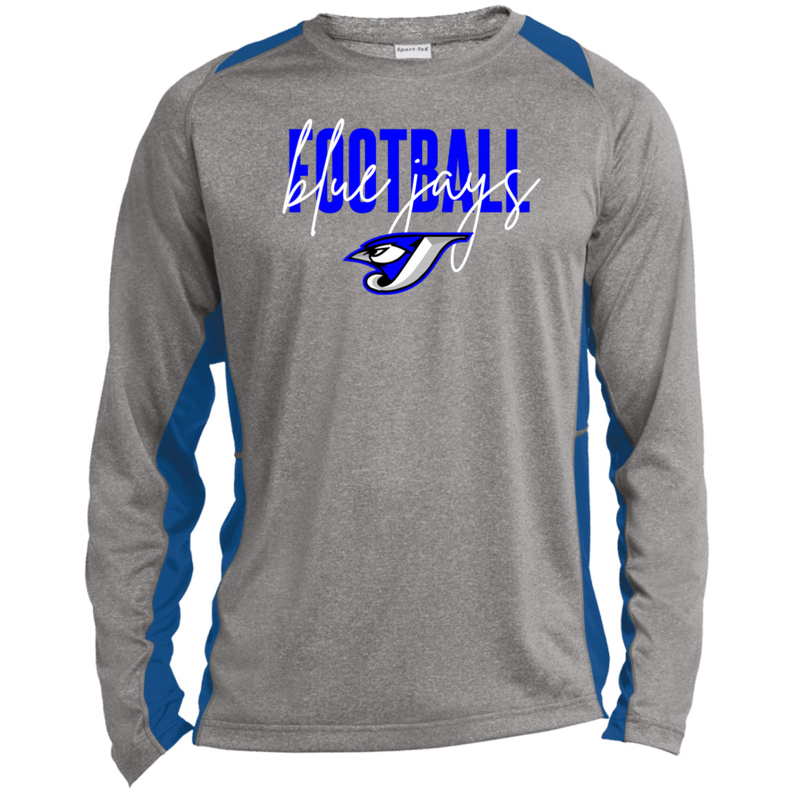 Script Football ST361LS Long Sleeve Heather Colorblock Performance Tee