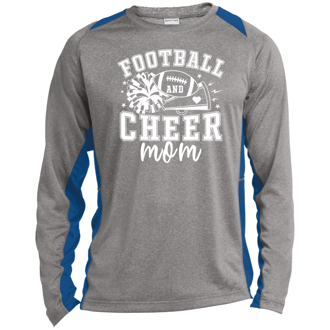Mom of Both ST361LS Long Sleeve Heather Colorblock Performance Tee