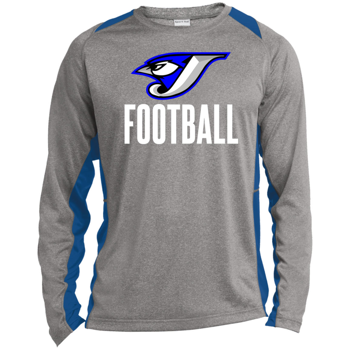 Logo Football ST361LS Long Sleeve Heather Colorblock Performance Tee