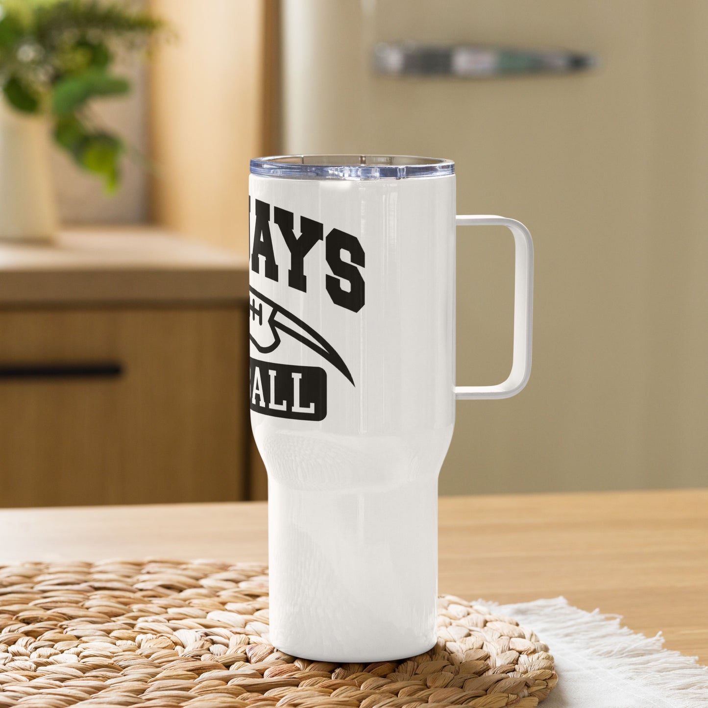 LBJ2 Travel mug with a handle