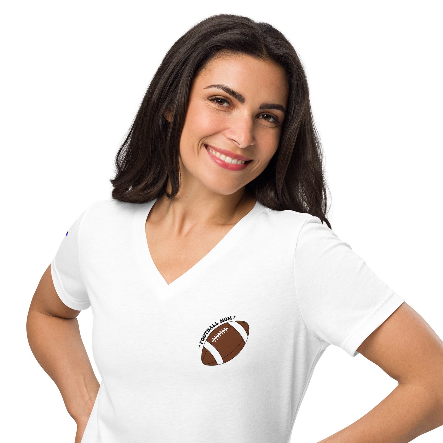Football Mom Women’s relaxed v-neck t-shirt