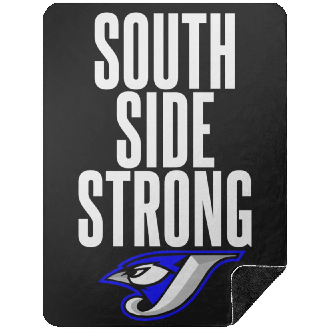 South Side Strong Football BSHL Premium Black Sherpa Blanket 60x80