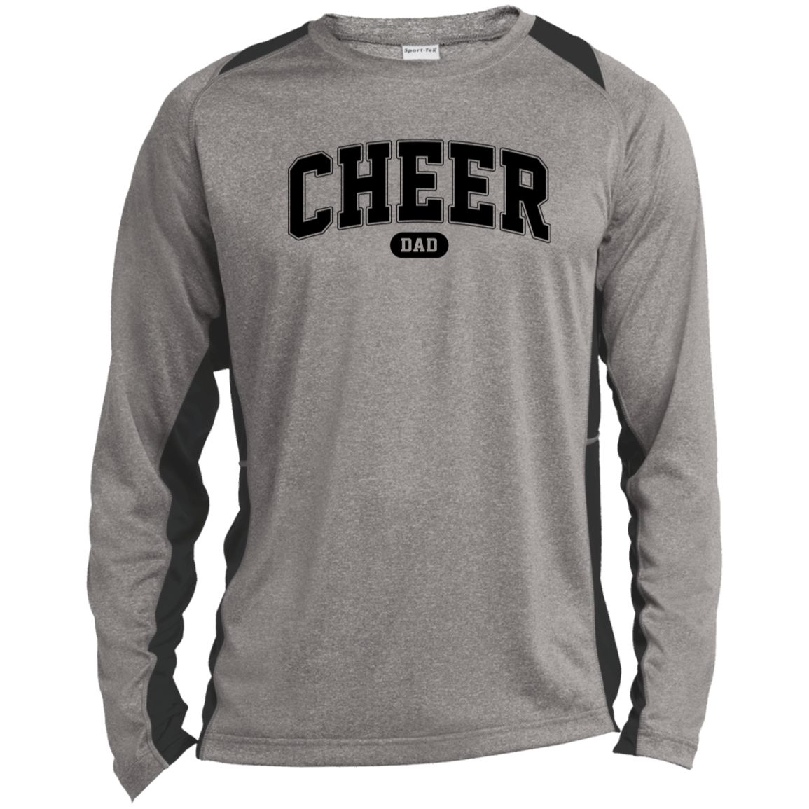 Cheer Dad ST361LS Long Sleeve Heather Colorblock Performance Tee