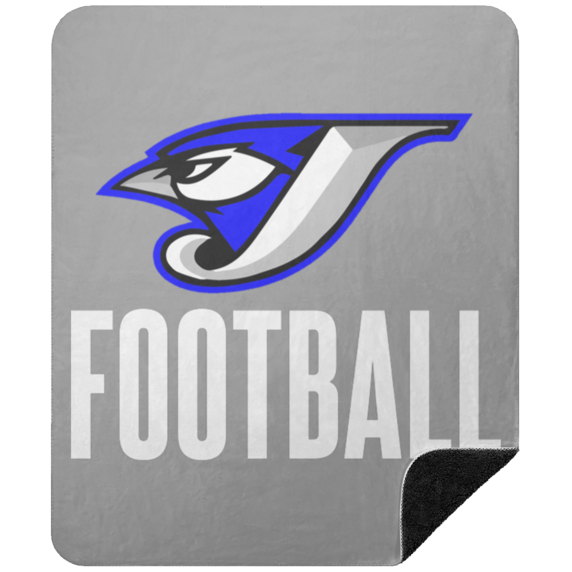 Logo Football BSHM Premium Black Sherpa Blanket 50x60