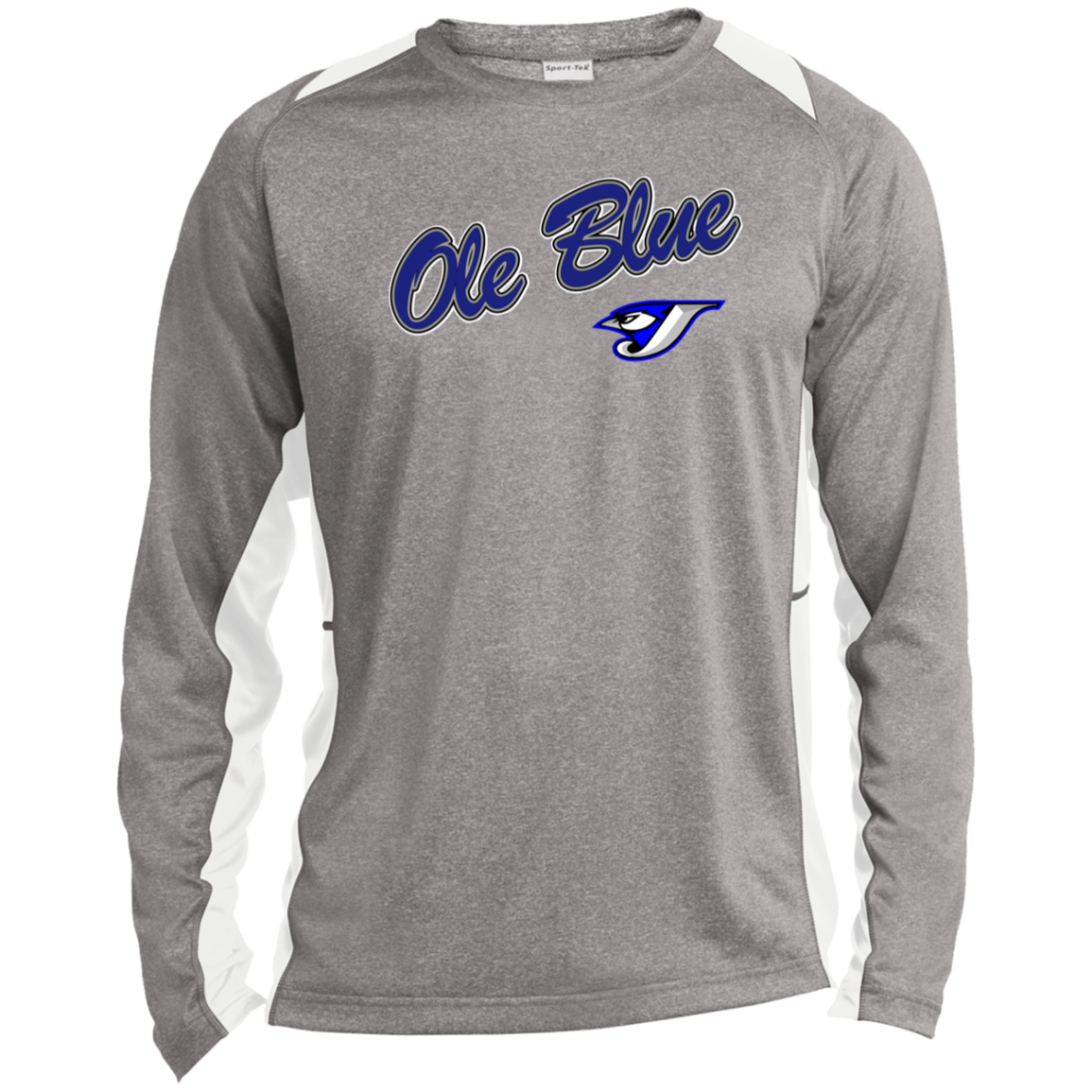 Ole Blue ST361LS Long Sleeve Heather Colorblock Performance Tee