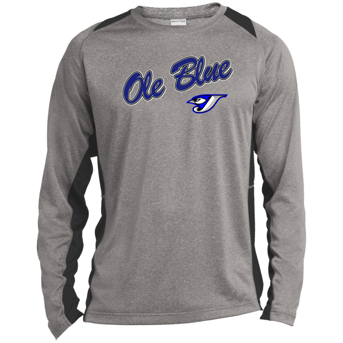 Ole Blue ST361LS Long Sleeve Heather Colorblock Performance Tee