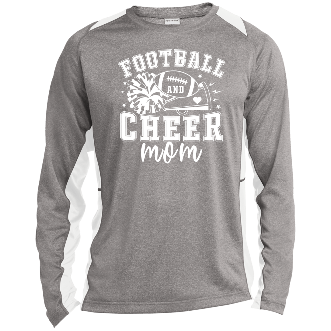 Mom of Both ST361LS Long Sleeve Heather Colorblock Performance Tee