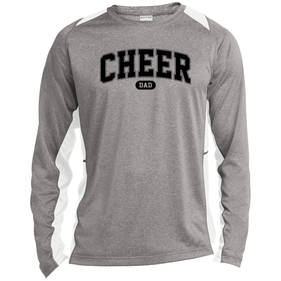 Cheer Dad ST361LS Long Sleeve Heather Colorblock Performance Tee