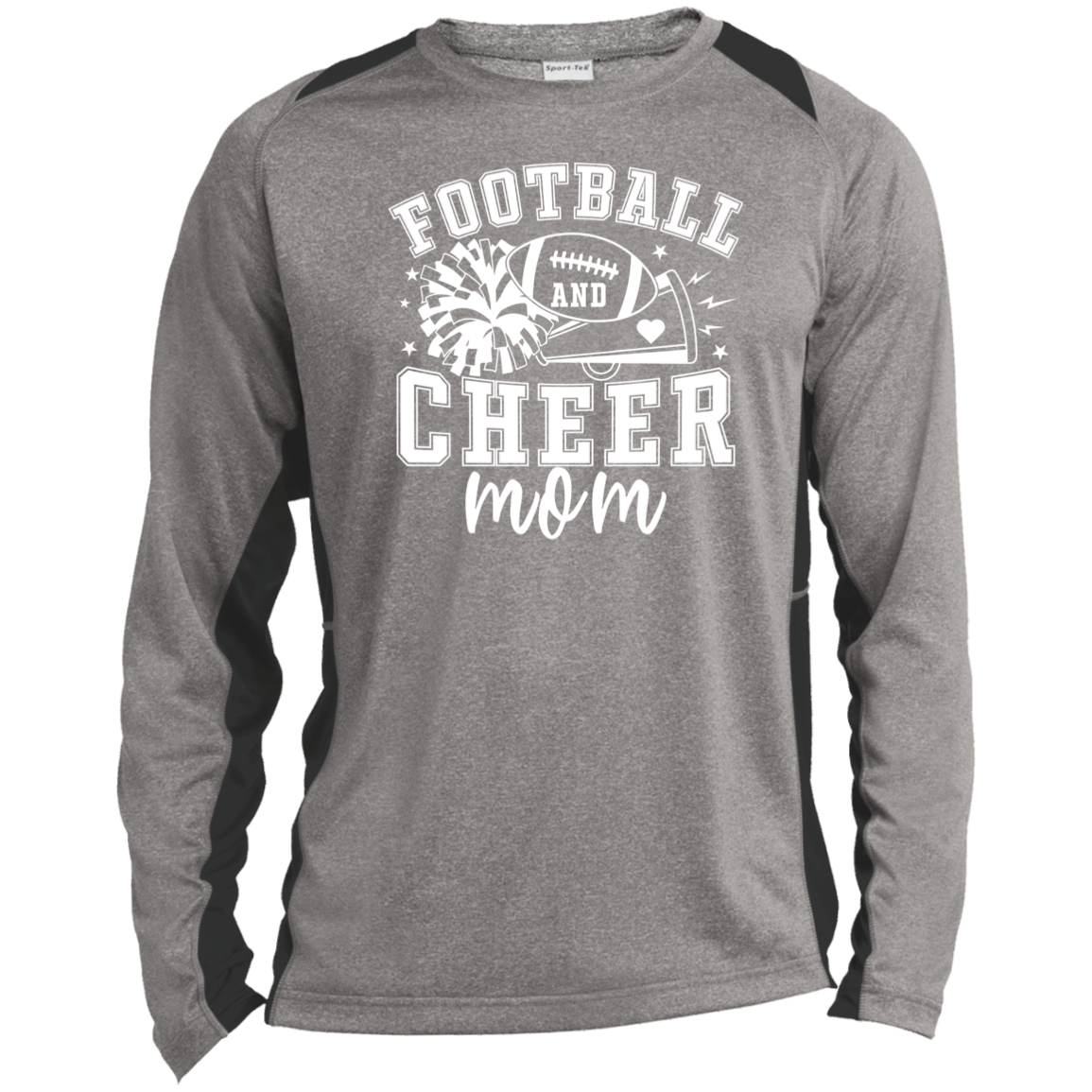 Mom of Both ST361LS Long Sleeve Heather Colorblock Performance Tee