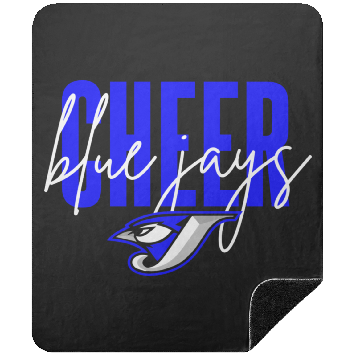 Script Cheer BSHM Premium Black Sherpa Blanket 50x60