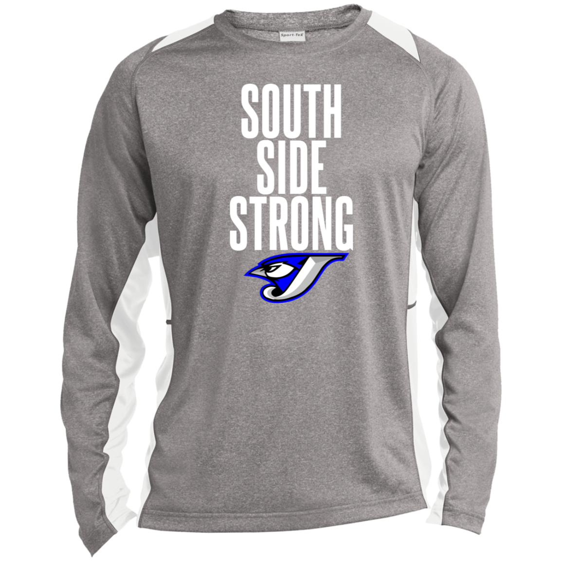 South Side Strong ST361LS Long Sleeve Heather Colorblock Performance Tee