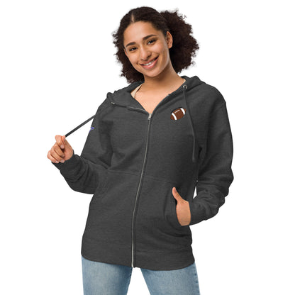 Football Mom Unisex fleece zip up hoodie