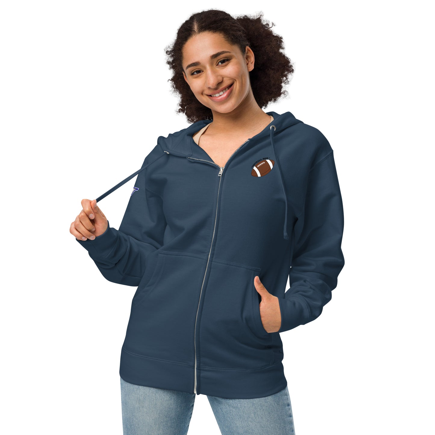 Football Mom Unisex fleece zip up hoodie