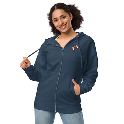 Football Mom Unisex fleece zip up hoodie